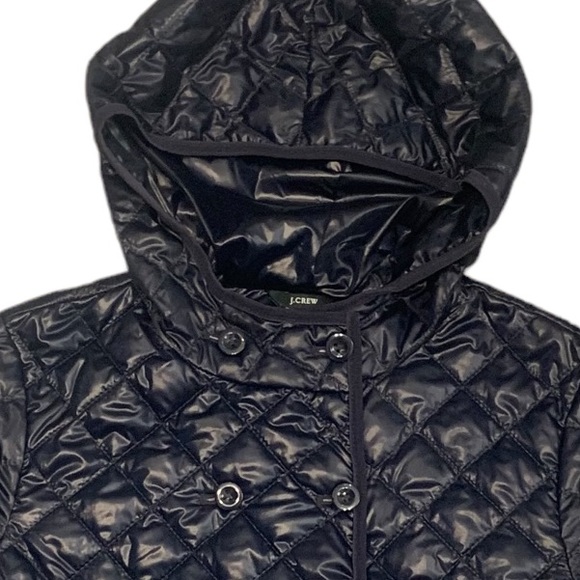 J.Crew Quilted Hooded Jacket Navy - Picture 7 of 7